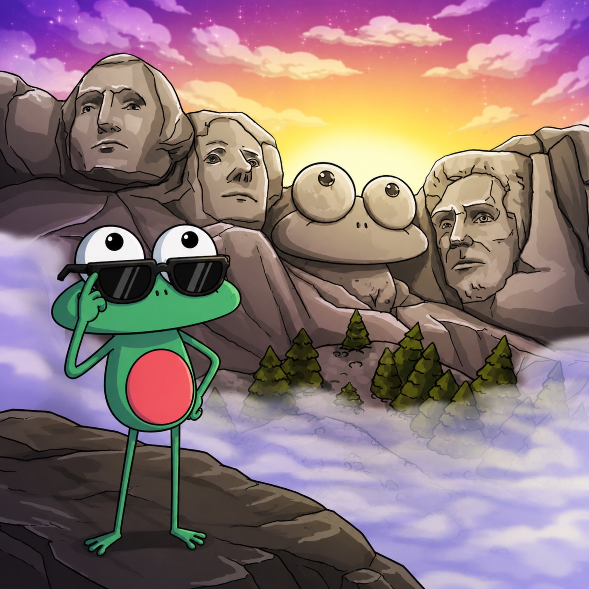 Froggo visiting a monumental mountain
